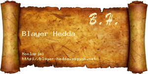 Blayer Hedda névjegykártya